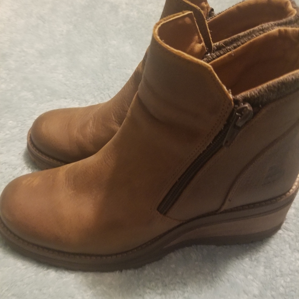 Bull Boxer brown leather wedge booties - Picture 3 of 8